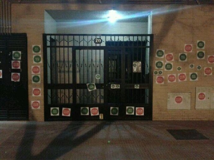 Escrache sufrido por la casa de la familia del alcalde de Leganés, Jesús Gómez