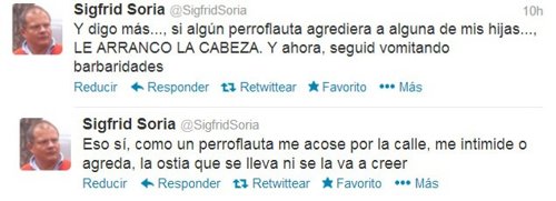 Tweet polémicos de Sigfrid Soria