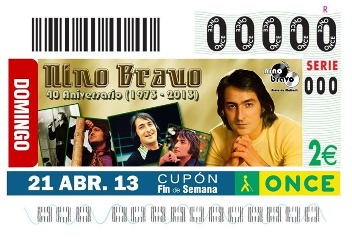 Cupon de la ONCE dedicado a Nino Bravo