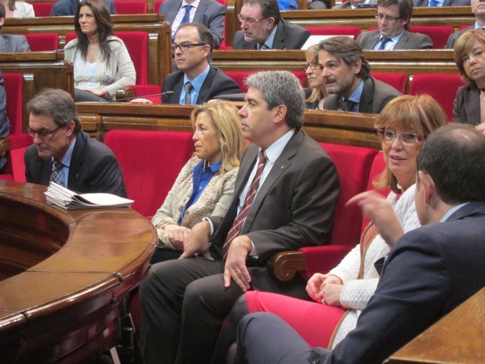 Artur Mas, Joana Ortega, Francesc Homs e Irene Rigau, en el Parlament