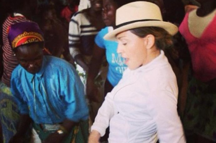 Madonna en su visita a Malawi