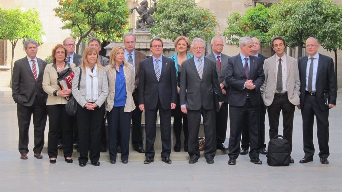 El presidente Artur Mas con el Consell de la Transició Nacional