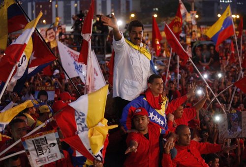 Nicolas Maduro en el cierre de campaña en Venezuela