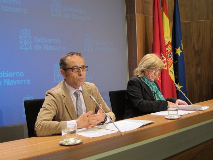 Sánchez de Muniáin y Zabalegui en la rueda de prensa.
