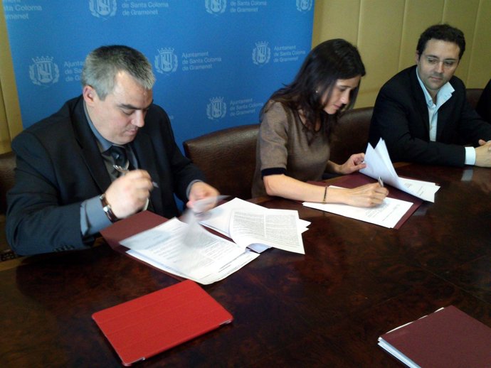 Juan José Torres (Catalunya Banc) y Núria Parlon (Santa Coloma de Gramenet)