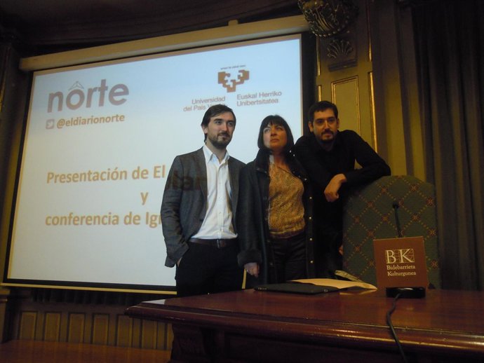 Escolar, Cantalapiedra y Marín, en la presentación del medio.