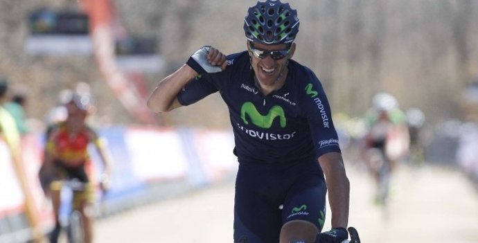 El ciclista del equipo Movistar Rubén Plaza