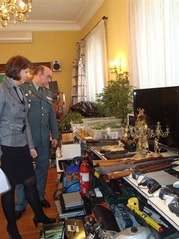 Sanz y Jiménez, junto los efectos robados