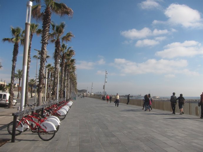Estación de Bicing en el Paseo Marítimo / Passeig Marítim de Barcelona
