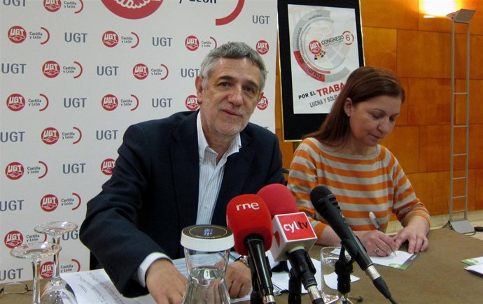 Prieto durante la presentación del Congreso de UGT CyL