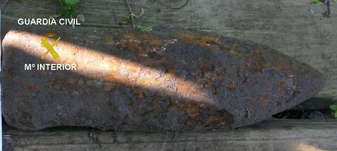 Proyectil hallado en la provincia de Burgos