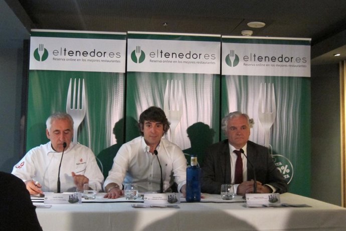 Chef Joaquín Felipe, Marcos Alves y Miguel Garrido de la Cierva .