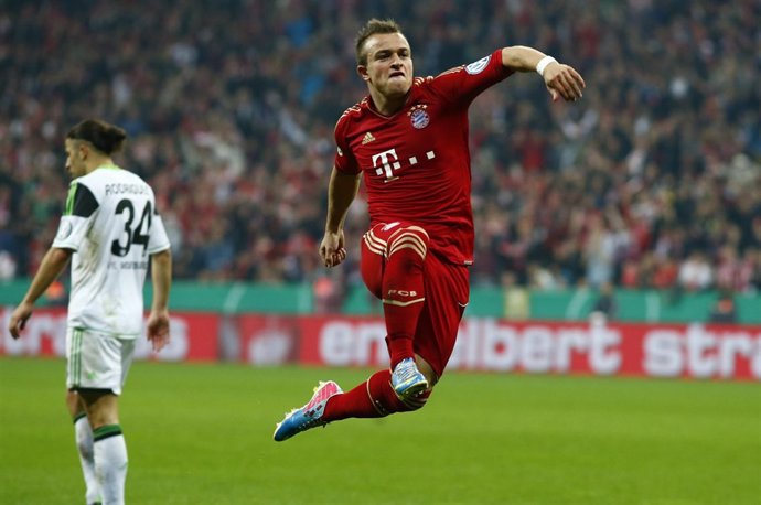 Xherdan Shaqiri celebra un gol del Bayern