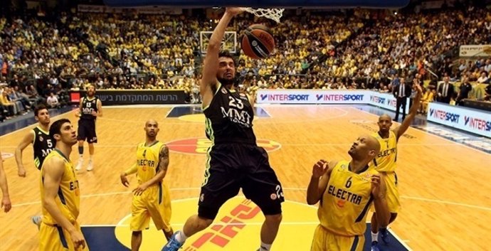 Sergi Llull machaca el aro ante el Maccabi