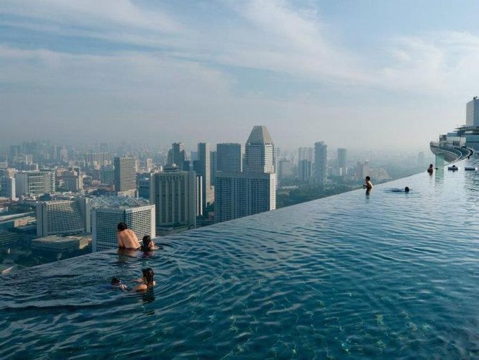 Piscina infinita en Singapur