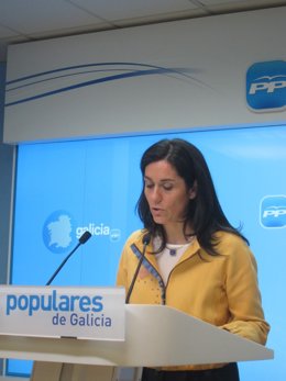 La portavoz del PPdeG, Paula Prado, en rueda de prensa.