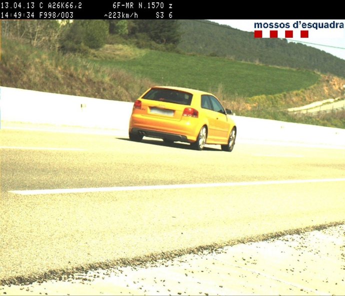 Turismo interceptado en Argelaguer a 223 km/h