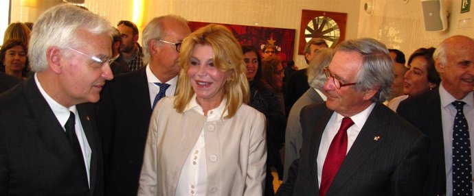 Ferran Mascarell, la baronesa Thyssen y Xavier Trias