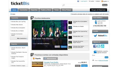 Página web Ticketbis.Com