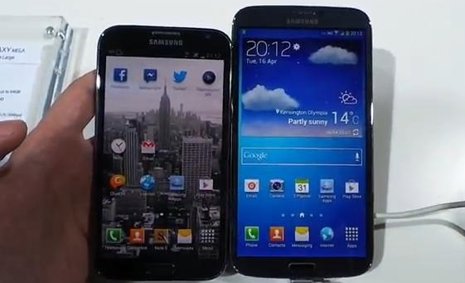 Galaxy Note 2 (izquierda) vs. Galaxy Mega