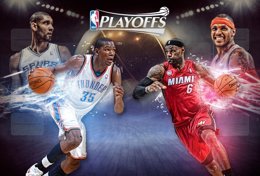 Playoffs de la NBA 2013 con Lebron James y Kevin Durant