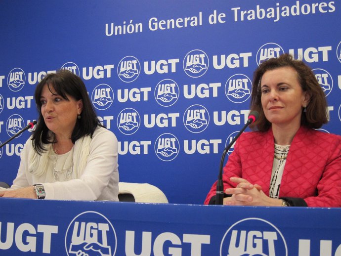 Lydia Asensio y María José Latasa, de UGT.