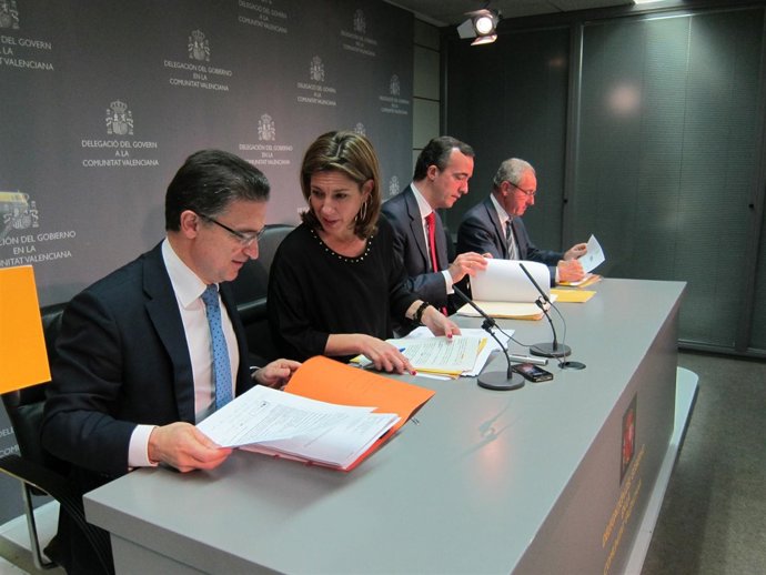 Castellano, Sánchez de León, Martínez y Aguado en la rueda de prensa