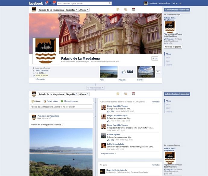 Facebook Palacio de la Magdalena