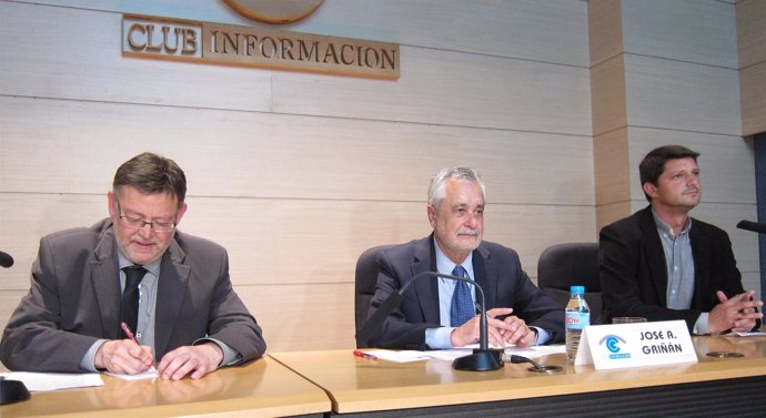 Ximo Puig, José Antonio Griñán y David Cerdán