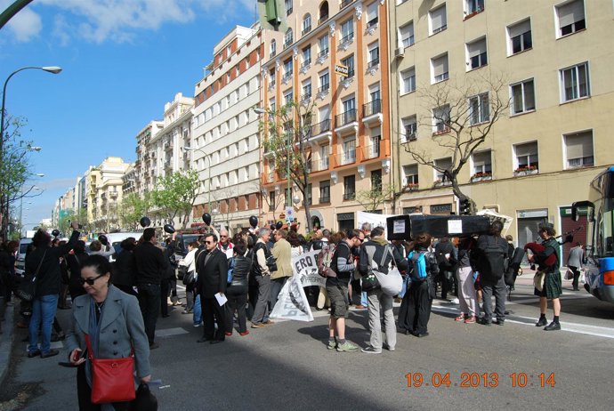 Imagen de la 'performance' de protesta