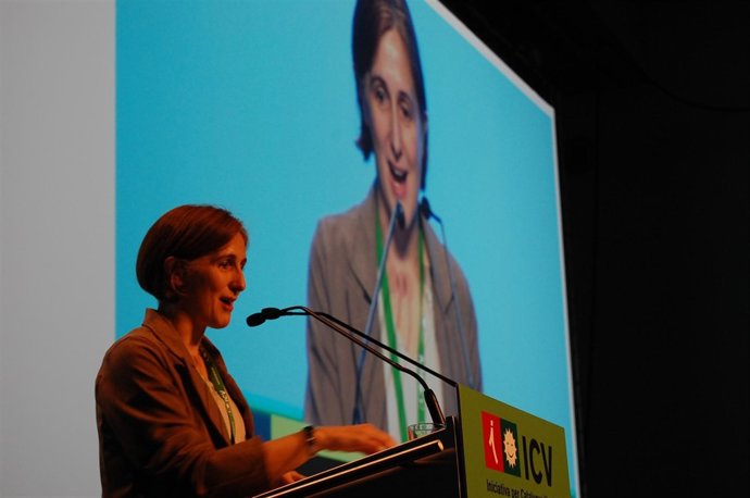 La colíder de ICV, Dolors Camats, en la X Asamblea del partido