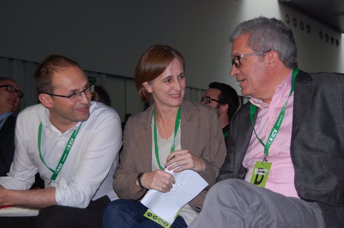 J.Herrera, D.Camats y J.Herrera en la X Asamblea de ICV