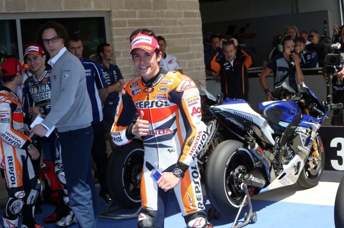 Marc Márquez tras conseguir la pole en Austin
