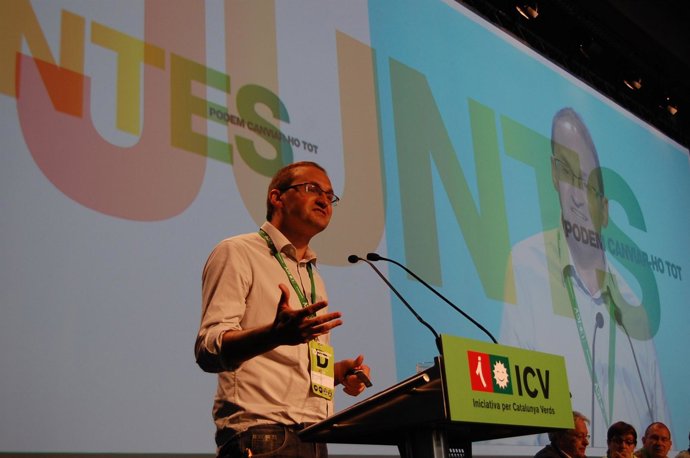 Joan Herrera en la clausura de la X Asamblea de ICV