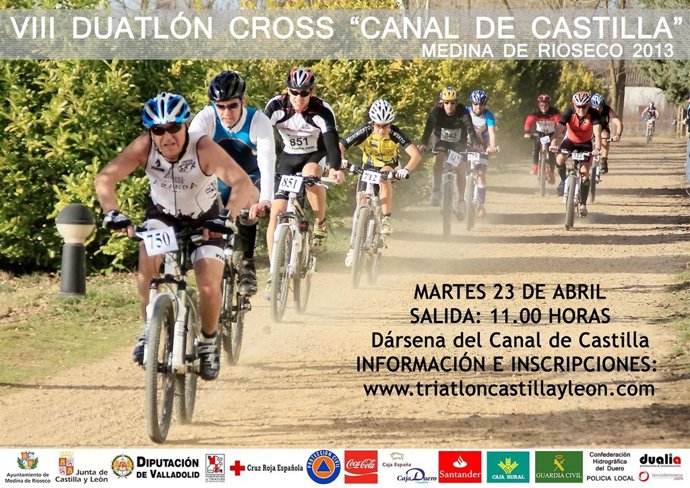 Cartel del VIII Duatlón 'Canal de Castilla' 