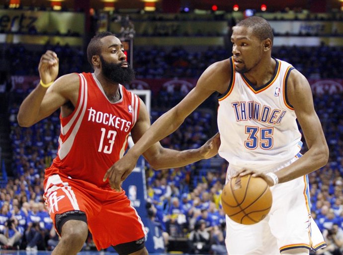 James Harden y Kevin Durant en el Houston Rockets - Oklahoma Thunder