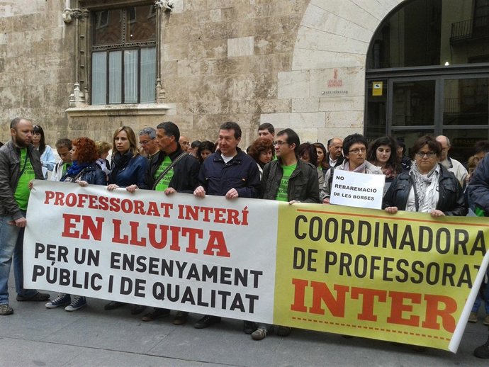 Protesta de interinos por el nuevo acuerdo (archivo)