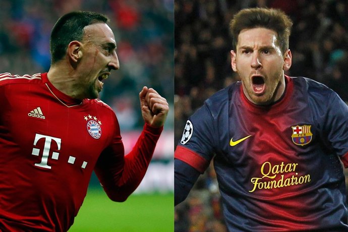 Ribery (Bayern) y Messi (Barcelona)