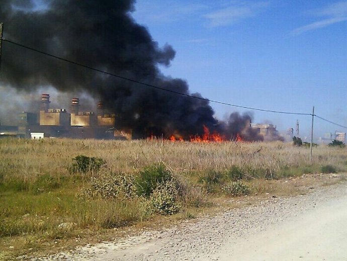 Imagen del incendio en Sagunto