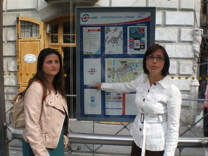 La portavoz socialista en Ayto Málaga María Gámez y la edil Lorena Doña