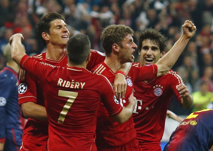  Thomas Muller Celebra Un Gol Ante El FC Barcelona