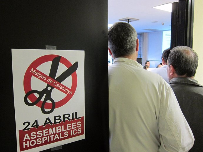 Asamblea de Metges de Catalunya en el Hospital Vall d'Hebron de Barcelona
