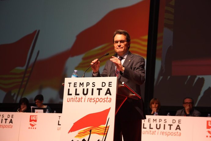 El presidente Artur Mas en el XIV Congreso de UGT de Catalunya