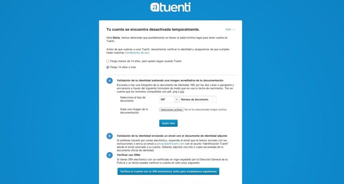 Tuenti añade la verificación de edad a través del DNI electrónico