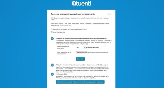Tuenti añade la verificación de edad a través del DNI electrónico