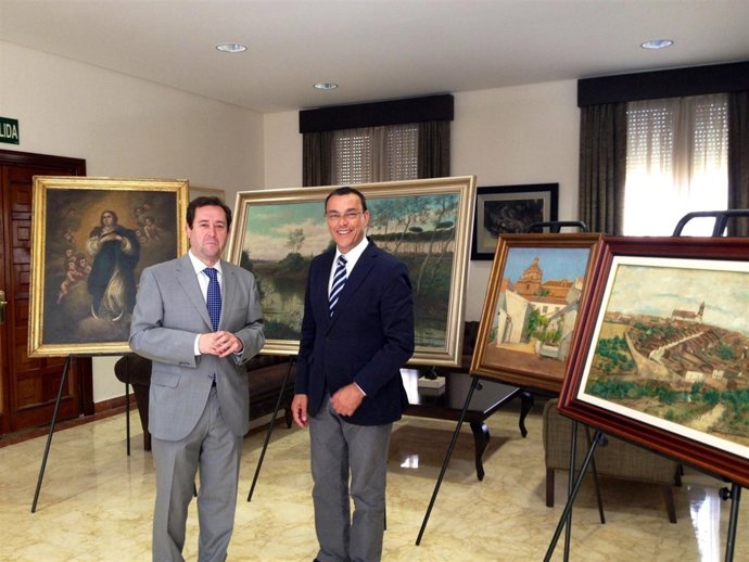 El presidente de la Diputación de Huelva, Ignacio Caraballo, y Antonio Pontón. 