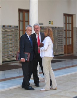Griñán, Ávila y Díaz, hoy en el Pleno del Parlamento