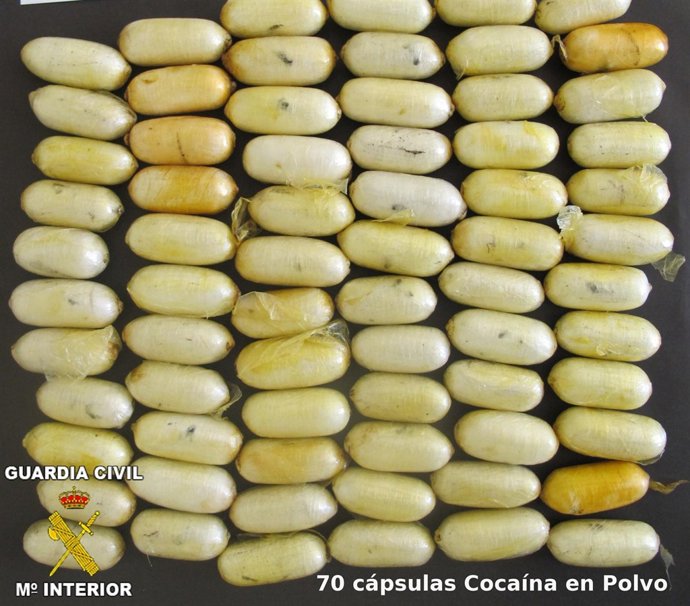 Cápsulas de cocaína intervenidas 