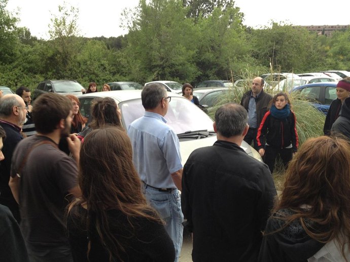 Protesta en la UAB para bloquear el acceso al consejo de gobierno