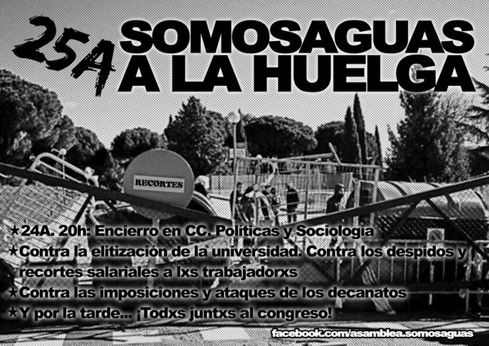 Cartel de la convocatoria de la huelga y encierro